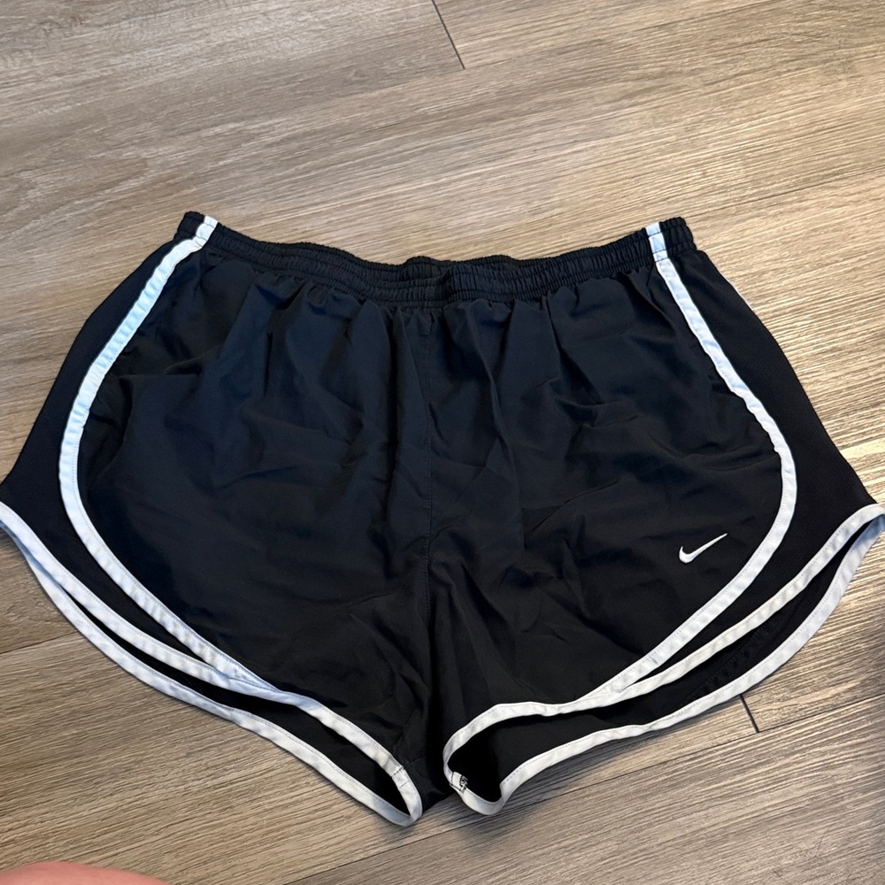 Nike Women's Black Athletic Shorts with White Trim